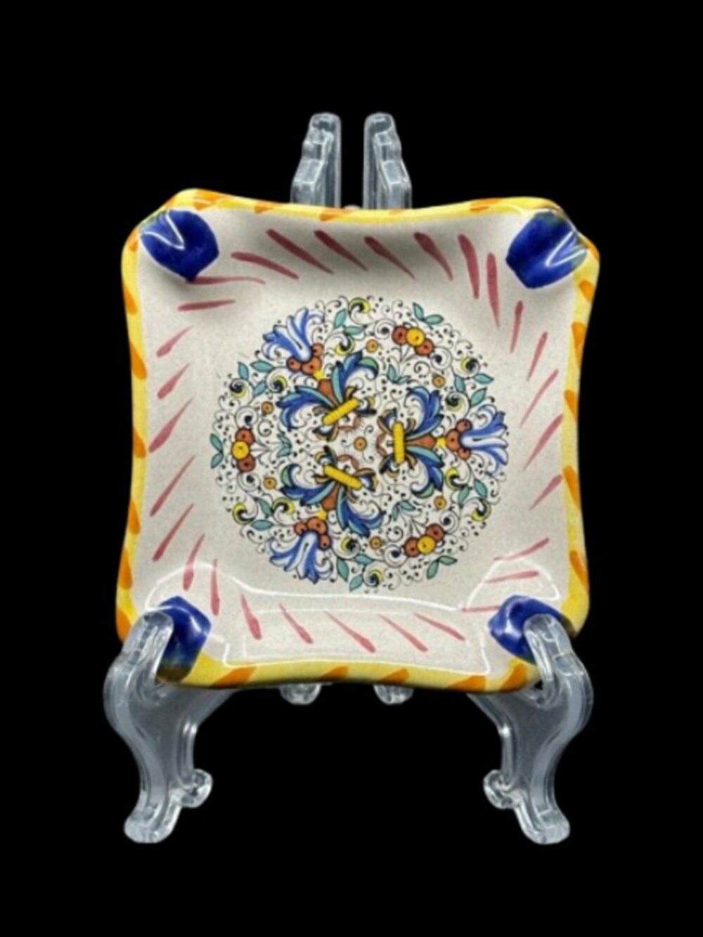 Vintage Ceramiche Artigianali Italy Hand Painted Ceramic Ashtray Trinket Dish - Picture 2 of 6